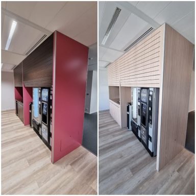 Rénovation intérieure par adhésifs alt="Avant/Après : Rénovation de mobilier par adhésif - GS IMPACT"